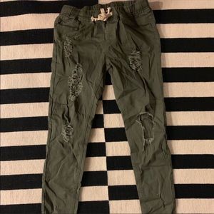 Fashion Nova Jeans - NEED GONE🔥FN Olive Distressed Jogger Pants Fashion Nova Jeans - NEED GONE🔥FN Olive Distressed Jogger Pants